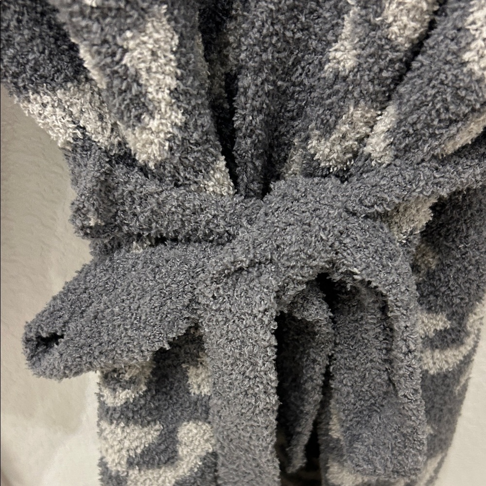 Gray Leopard Print Robe with Belt - Picture 5 of 9